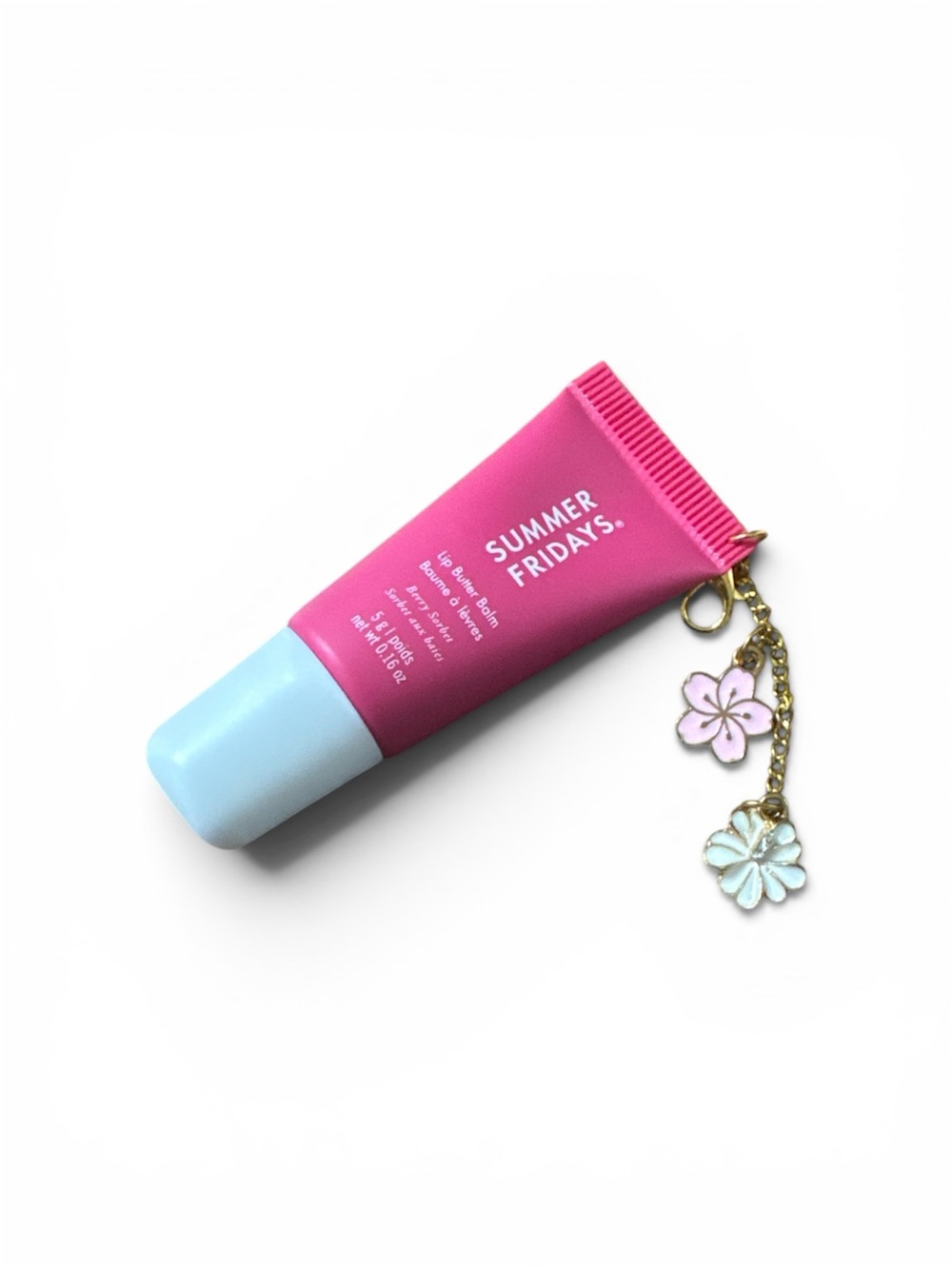Summer Fridays Lip Butter Balm - Berry Sorbet with handmade charm